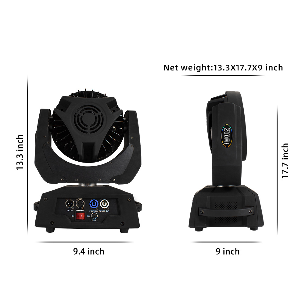 SHEHDS Wash Zoom 36x18W RGBWA+UV Moving Head For Wedding DJ Show Stage