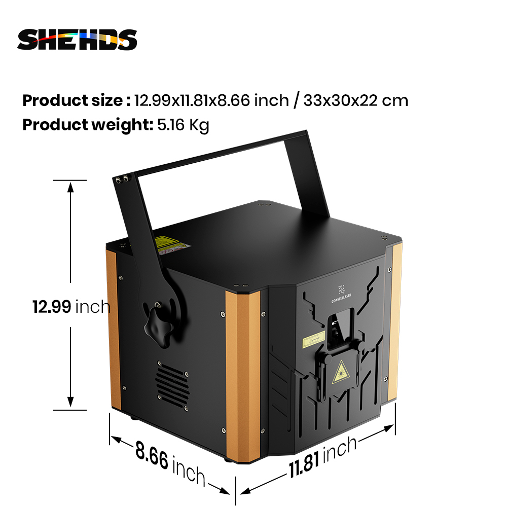 SHEHDS Constellaser 6W RGB Animation Laser Semiconductor Laser With DMX512 & ILDA & RJ45 Art Net Connector For Night/DJ Club Wedding