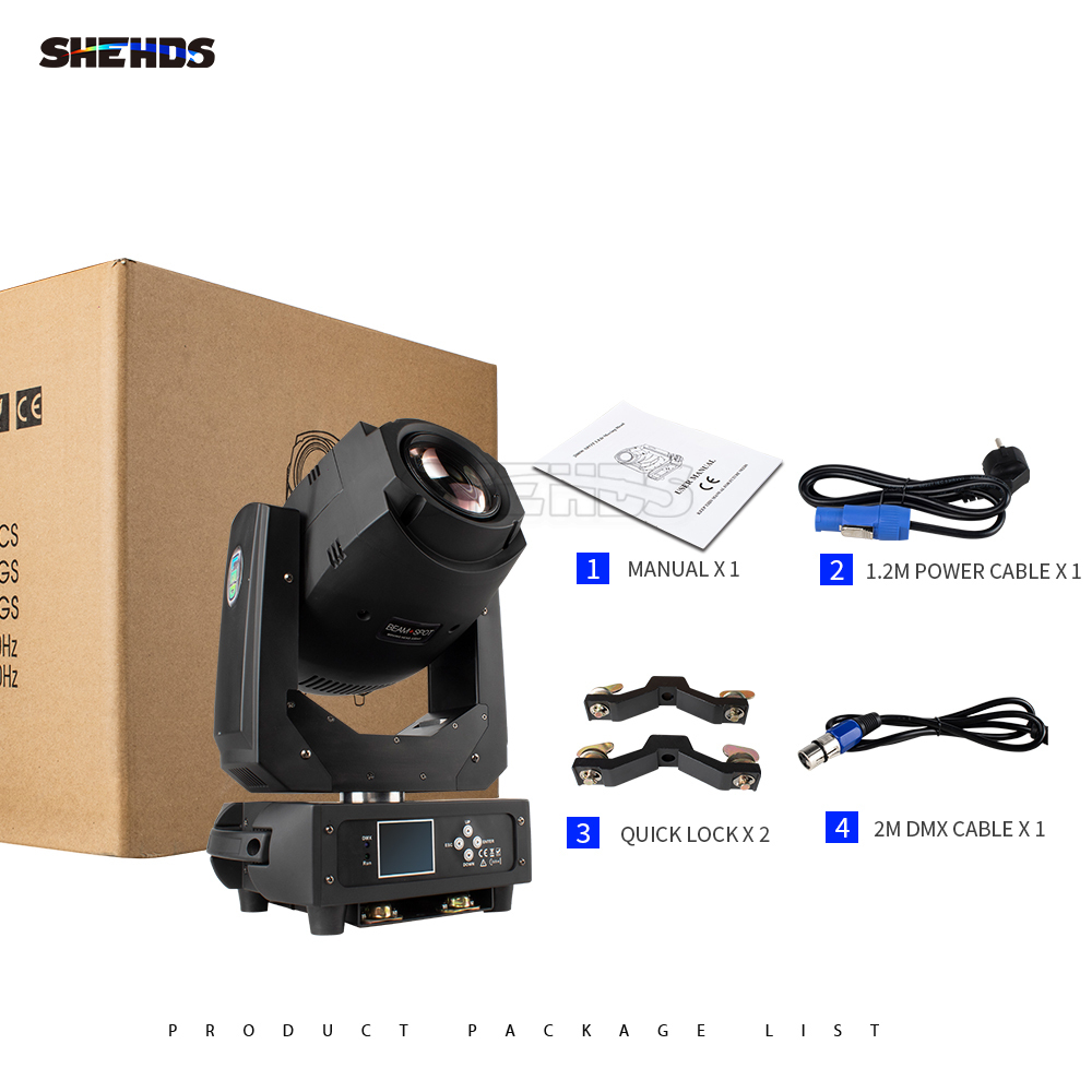 SHEHDS LED 200W Beam & Wash & Gobo 2IN1 Moving Head Lighting For DJ Disco