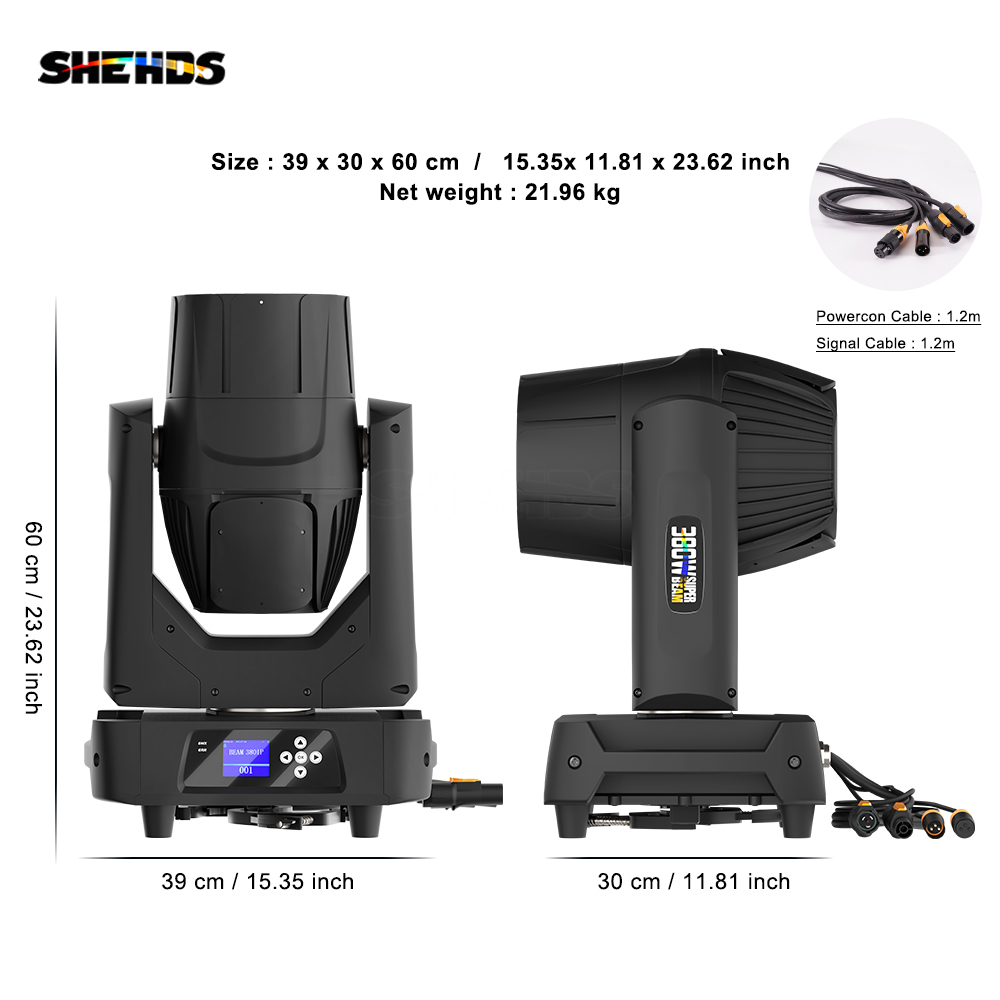 SHEHDS GalaxyJet (Bulb) Waterproof IP65 380W 19R Beam Moving Head Lighting With Ring Effect For outdoor Stages Concerts Night Club