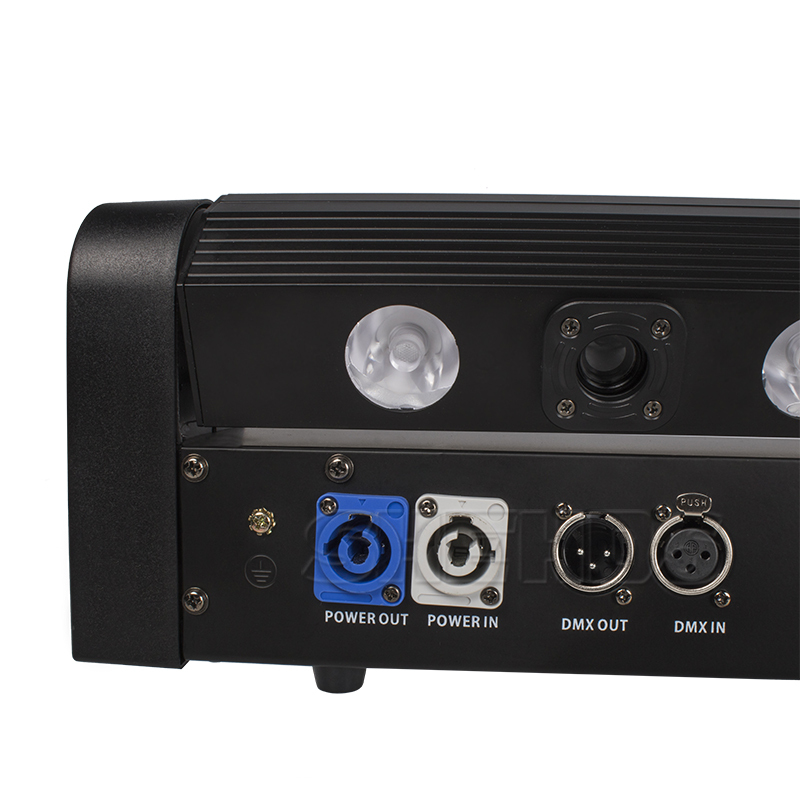 SHEHDS 8 Eyes Moving Head 8x500mW Red Laser with LED Bar Lyre 8x9W RGB Beam Effect For Church Night Club Threater