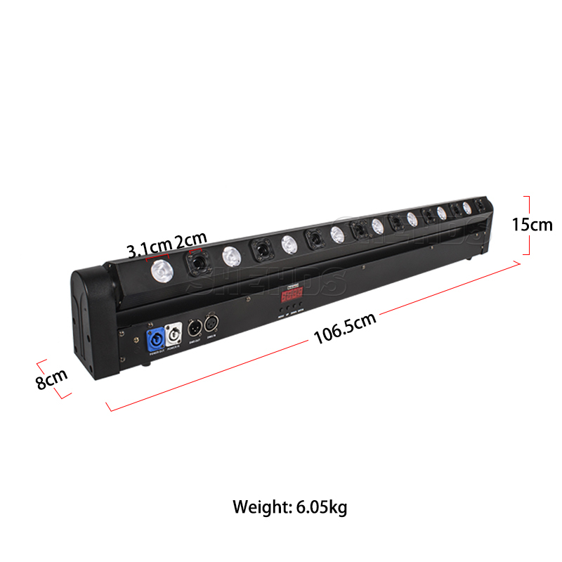 SHEHDS 8 Eyes Moving Head 8x500mW Red Laser with LED Bar Lyre 8x9W RGB Beam Effect For Church Night Club Threater