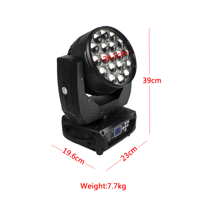 SHEHDS LED Wash&Zoom 19x15W RGBW Moving Head For Church Theater