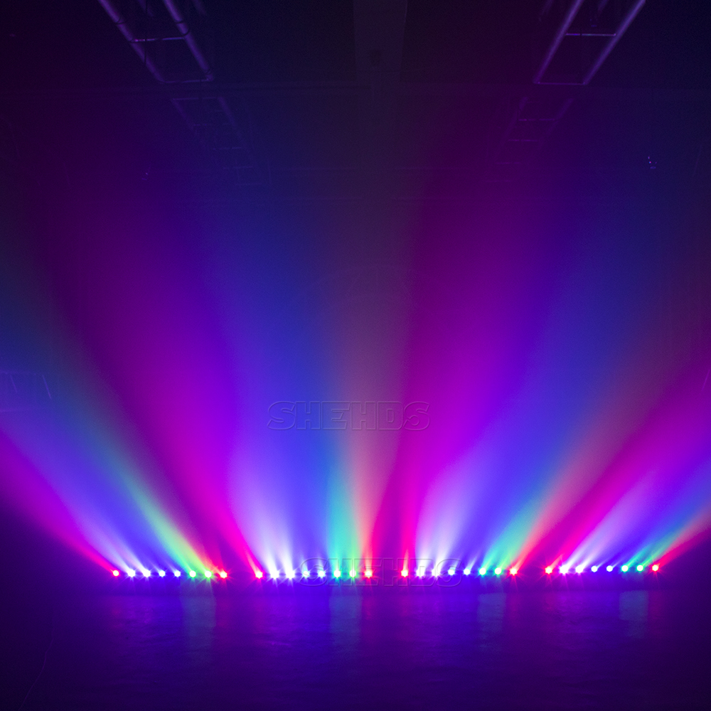 SHEHDS 8 Eyes Moving Head 8x500mW Red Laser with LED Bar Lyre 8x9W RGB Beam Effect For Church Night Club Threater