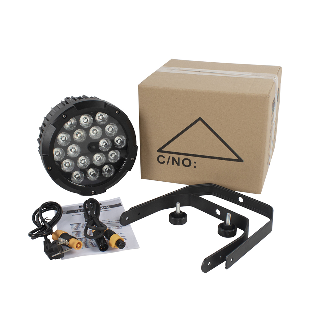 SHEHDS LED Par Light 18x18W 6in1 RGBWA+UV IP65 Waterproof Lighitng For Outdoor DJ Club Wedding