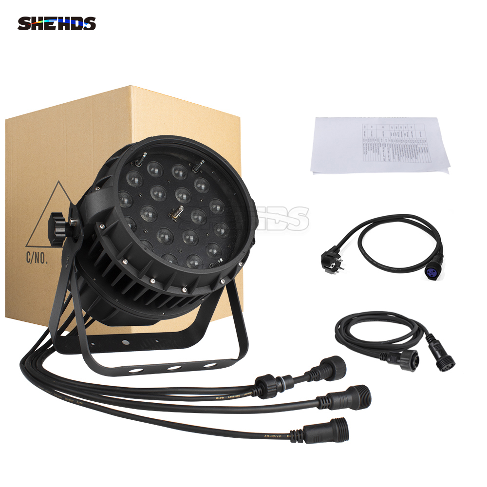 SHEHDS  LED Zoom Par Light 18x18W 6in1 RGBWA+UV IP65 Waterproof Lighting For Outdoor Performace Stage DJ Club