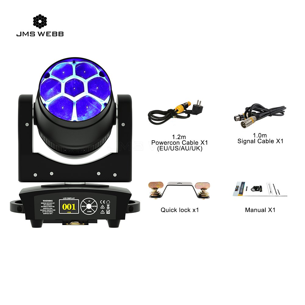 JMS WEBB LED Wash & Zoom Small Bee Eye 7X40W RGBW Moving Head For Disco DJ Club