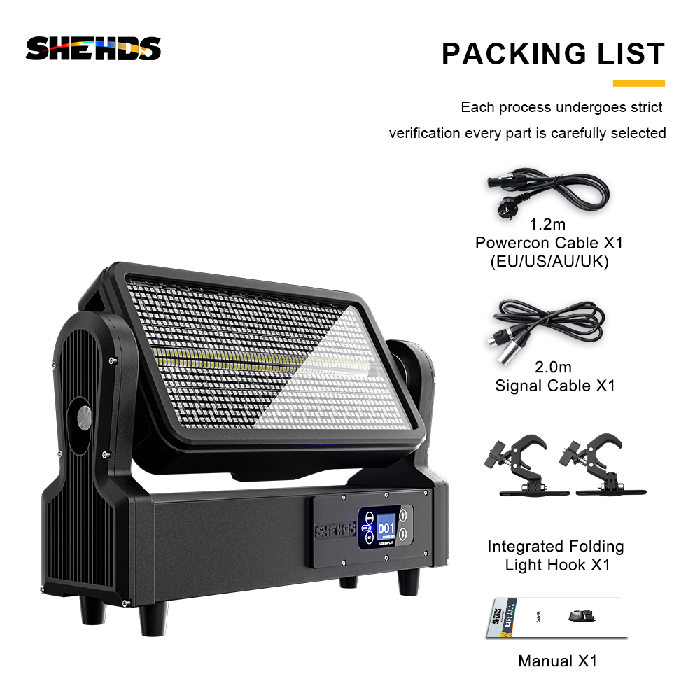 SHEHDS CoralPar Waterproof LED 1000W RGB Strobe Moving Head Lighting For Wedding Club Church DJ