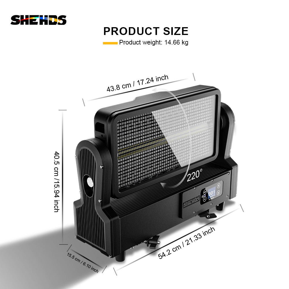SHEHDS CoralPar Waterproof LED 1000W RGB Strobe Moving Head Lighting For Wedding Club Church DJ