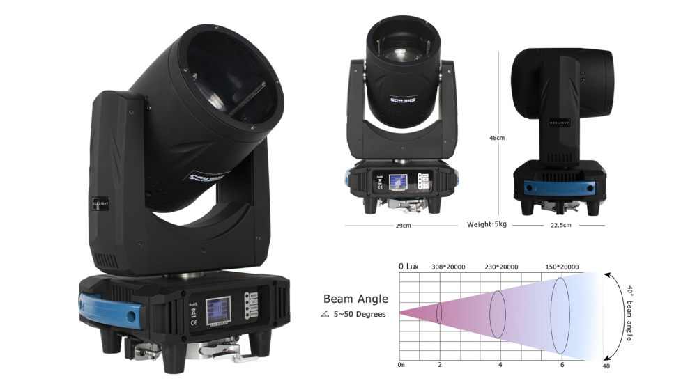 SHEHDS COB 400W Warm+Cold White /COB 400W RGBY Moving Head Light For Church Theater
