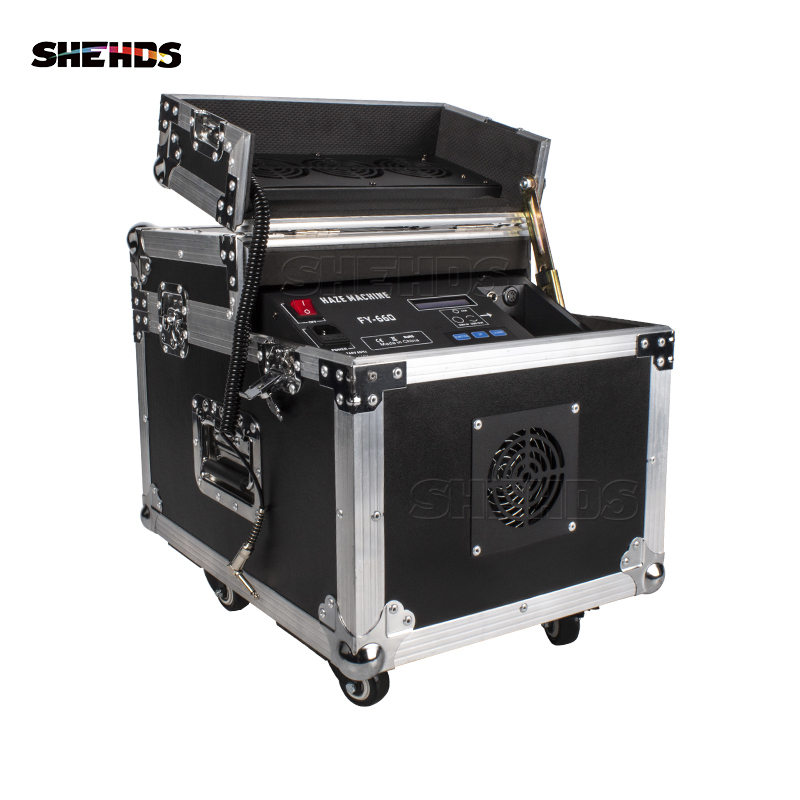 SHEHDS 660W Haze Machine With Flight Case DMX Stage Professional Fogger Equipment Remote Control Smoke Hazer For Music Concert DJ