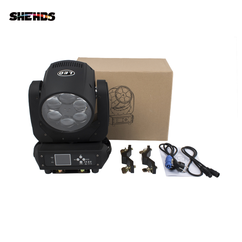 SHEHDS LED Beam+Wash 6x15W RGBW 4IN1 Bees Eye Moving Head Light For