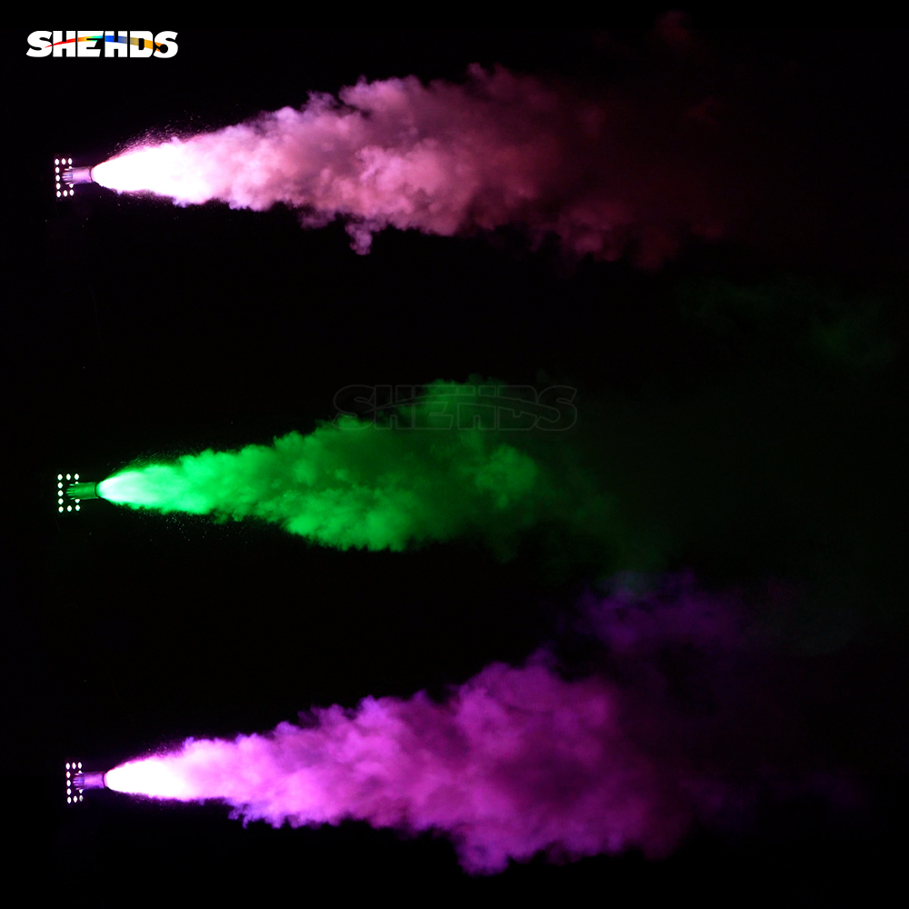 SHEHDS CO2 Jet Machine 12x3w LED RGB 3IN1 Light Cryo Carbon Dioxide Injector Adjustable 90 Degree Height 5-6M For Wedding ceremony
