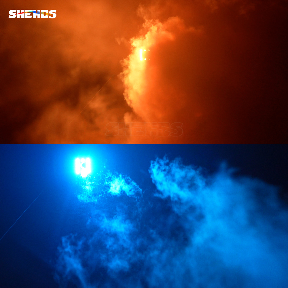 SHEHDS CO2 Jet Machine 12x3w LED RGB 3IN1 Light Cryo Carbon Dioxide Injector Adjustable 90 Degree Height 5-6M For Wedding ceremony