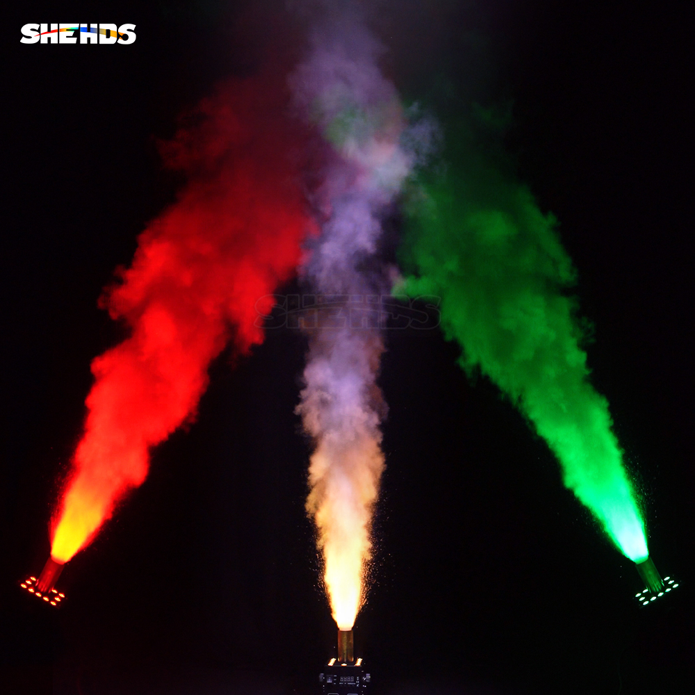SHEHDS CO2 Jet Machine 12x3w LED RGB 3IN1 Light Cryo Carbon Dioxide Injector Adjustable 90 Degree Height 5-6M For Wedding ceremony