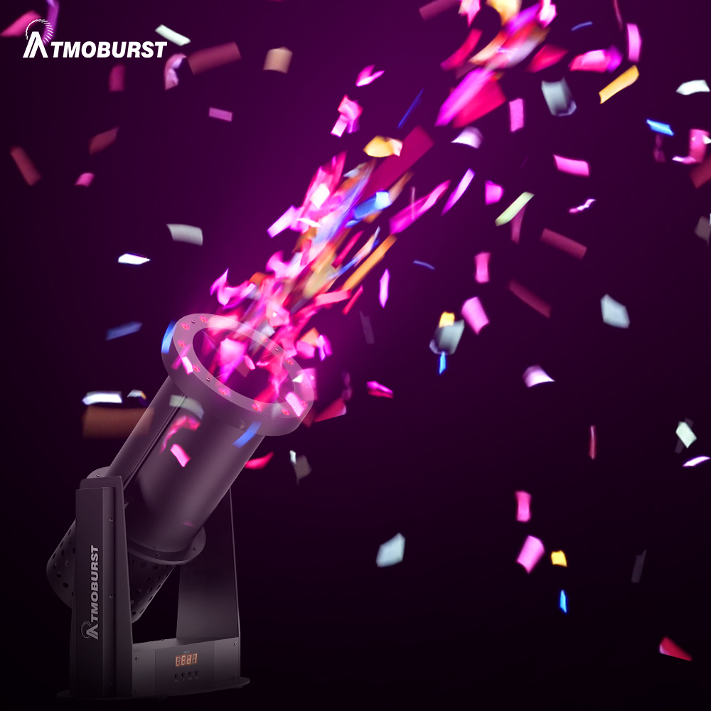 ATMOBURST 1500W Confetti Machine with LED 12x4W RGB For Wedding DJ stages
