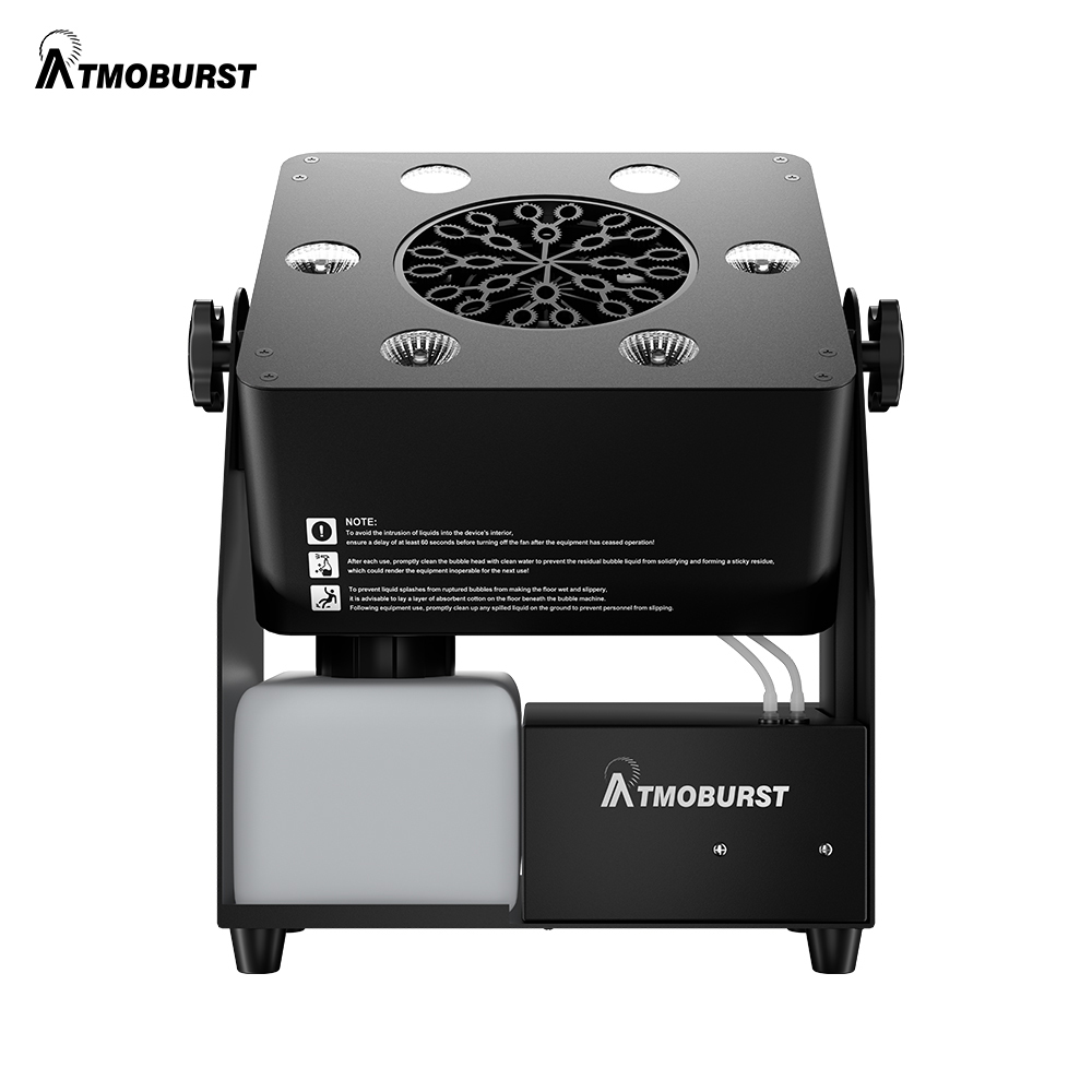 SHEHDS ATMOBURST 90W Bubble Machine with LED 6x4W RGBW Large Foam Output Adjustable Angle