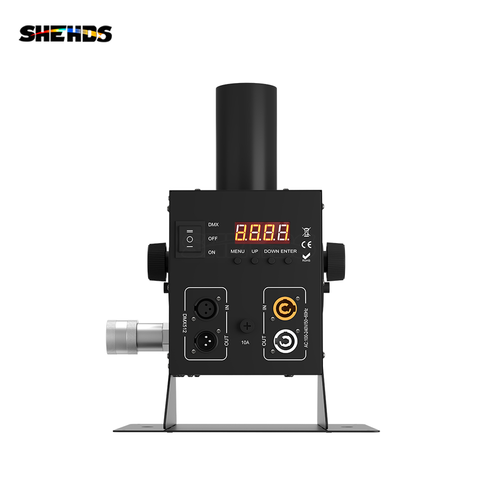 SHEHDS CO2 Jet Machine 12x3w LED RGB 3IN1 Light Cryo Carbon Dioxide Injector Adjustable 90 Degree Height 5-6M For Wedding ceremony