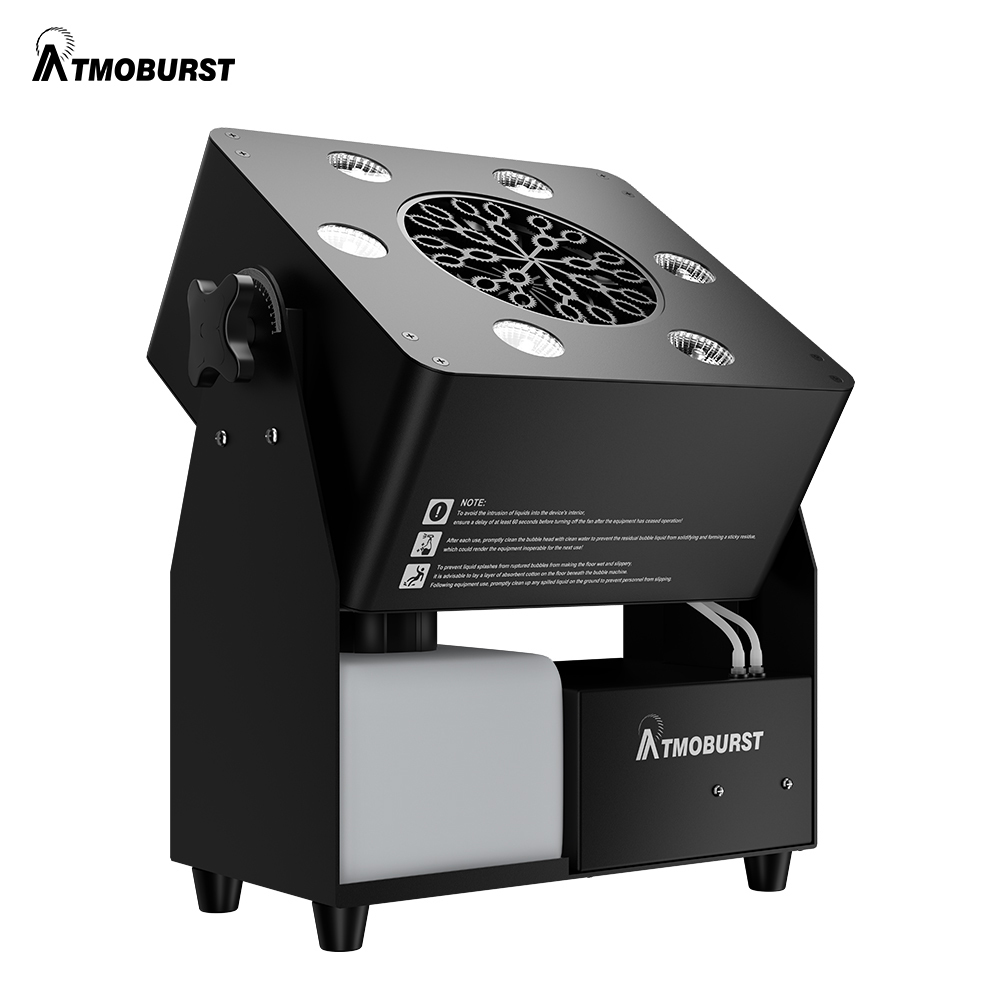 SHEHDS ATMOBURST 90W Bubble Machine with LED 6x4W RGBW Large Foam Output Adjustable Angle