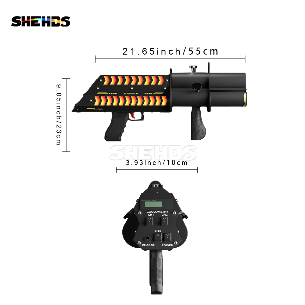 SHEHDS Rechargeable RGB Confetti Machine For Wedding Theater
