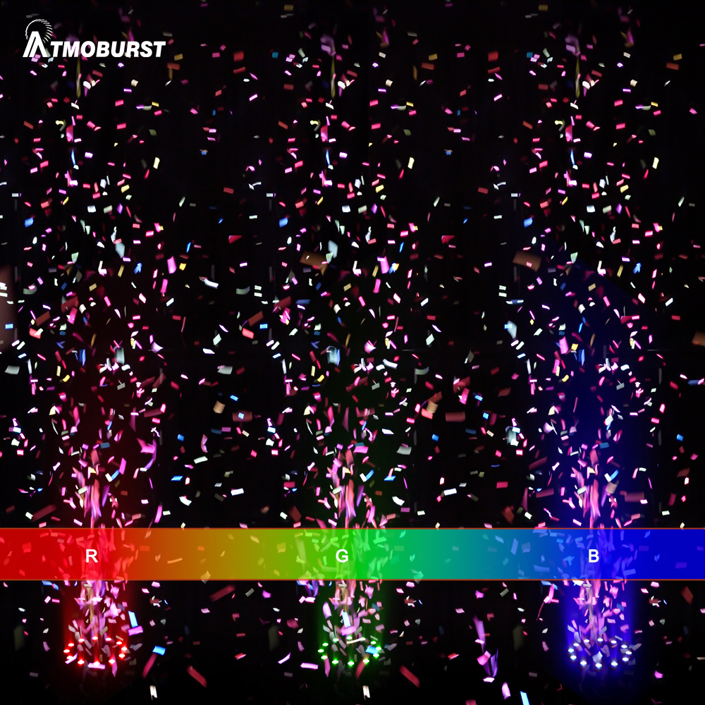 ATMOBURST 1500W Confetti Machine with LED 12x4W RGB For Wedding DJ stages