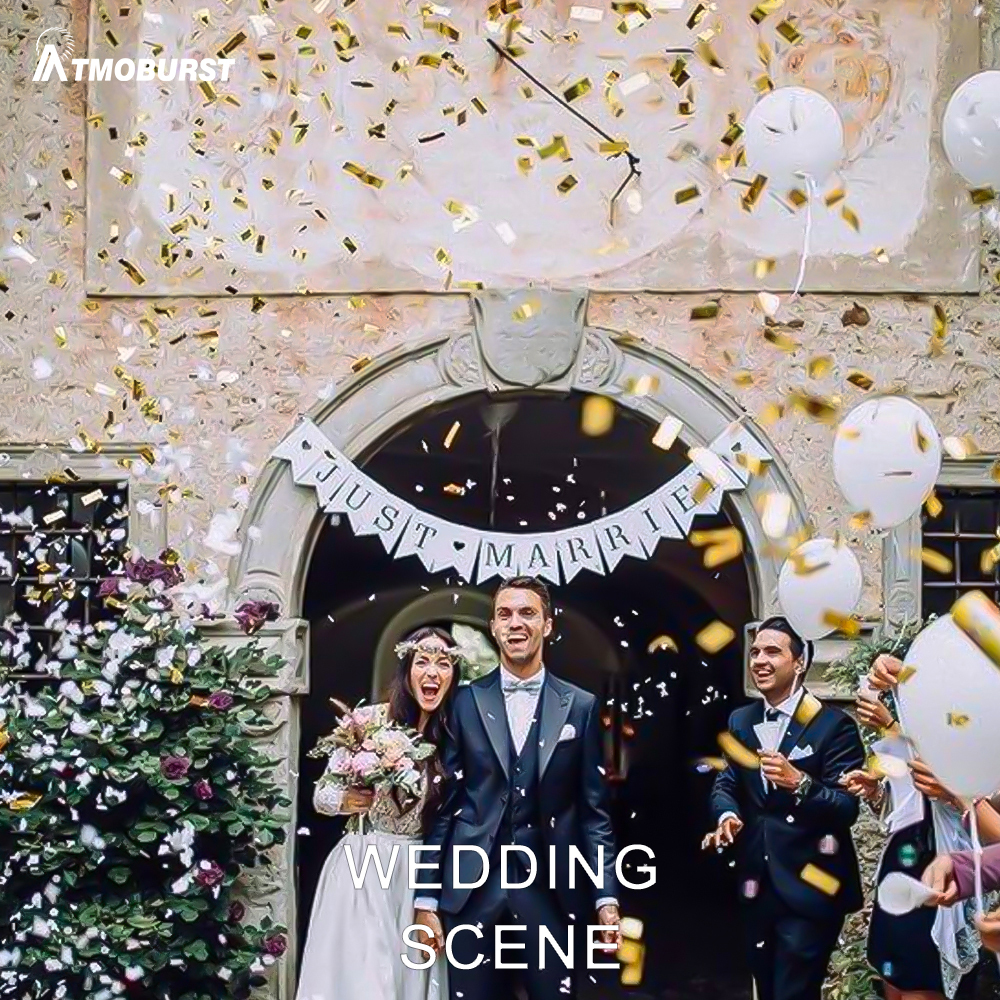 ATMOBURST 1500W Confetti Machine with LED 12x4W RGB For Wedding DJ stages
