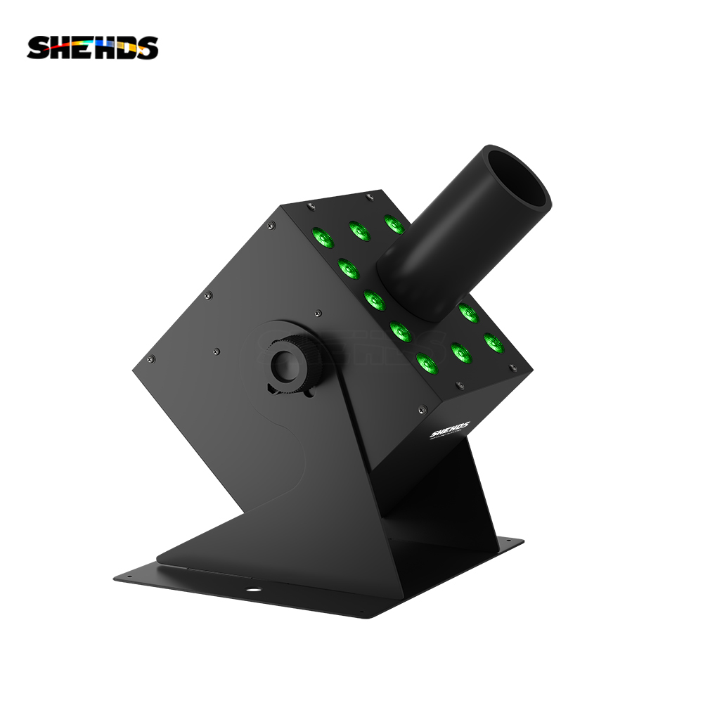 SHEHDS CO2 Jet Machine 12x3w LED RGB 3IN1 Light Cryo Carbon Dioxide Injector Adjustable 90 Degree Height 5-6M For Wedding ceremony