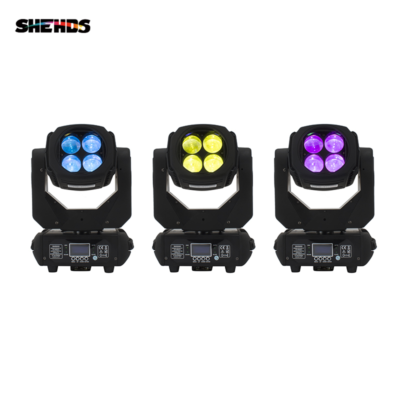 SHEHDS LED Super Beam 4x25W RGBW Moving Head Lighting For Church Wedding Concert Theater Performance Stage