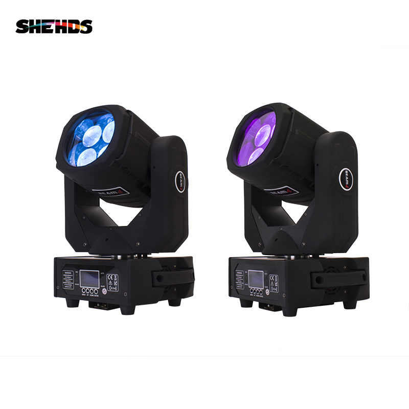 SHEHDS LED Super Beam 4x25W RGBW Moving Head Lighting For Church Wedding Concert Theater Performance Stage