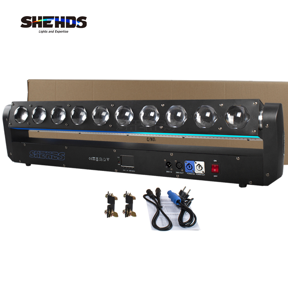 SHEHDS LED 10x40W RGBW 4in1Beam Moving Head Light Wall Wash Light DJ Disco Stage Show Party Bar Dance Floor Effect Lighting Equipment