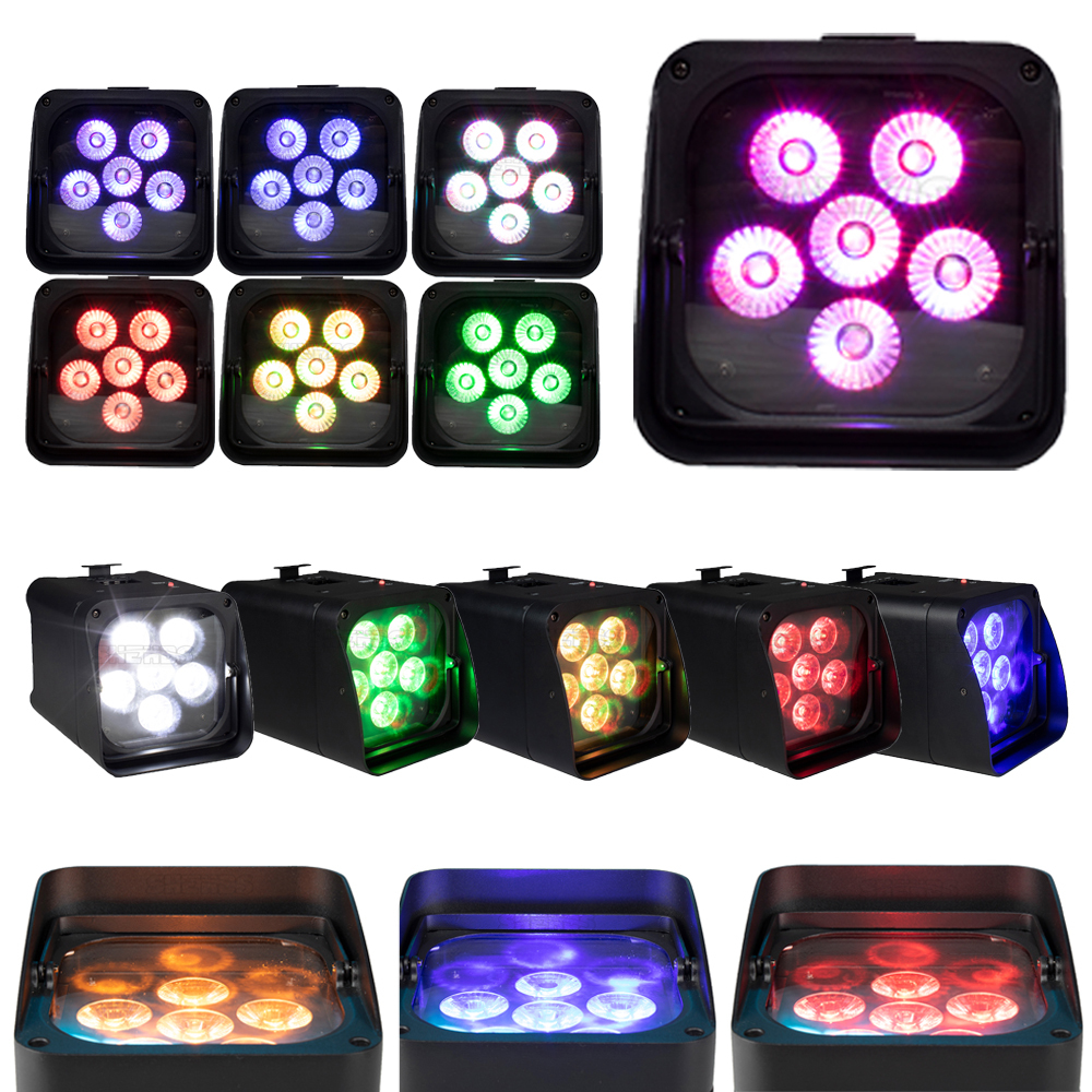 SHEHDS LED  6x18W RGBWA+UV Battery Lighting With Flight Case