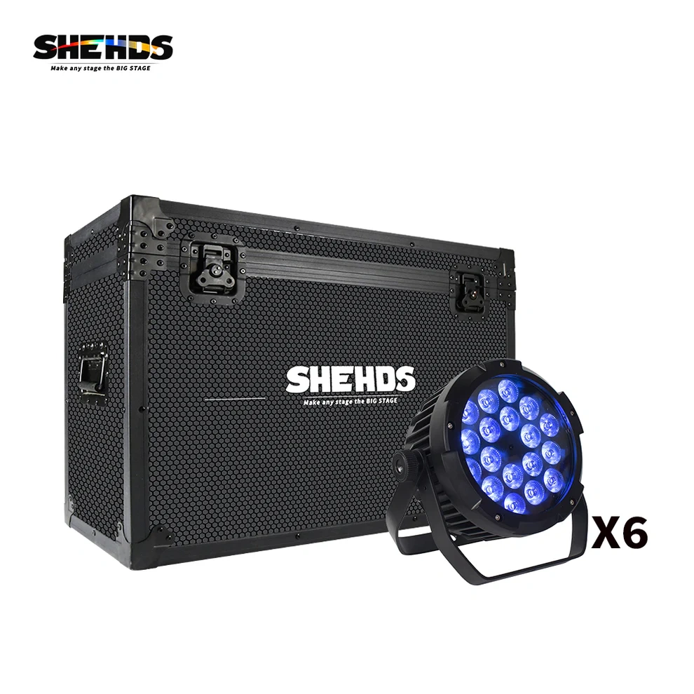SHEHDS LED Par Light 18x18W 6in1 RGBWA+UV IP65 Waterproof Lighitng For Outdoor DJ Club Wedding