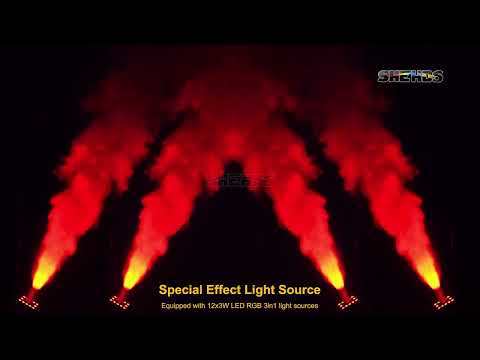 SHEHDS CO2 Jet Machine 12x3w LED RGB 3IN1 Light Cryo Carbon Dioxide Injector Adjustable 90 Degree Height 5-6M For Wedding ceremony