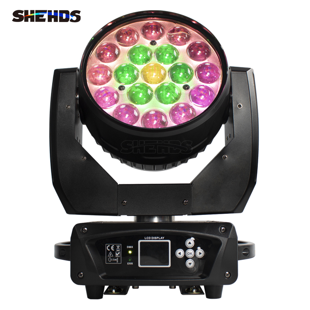 SHEHDS LED Wash&Zoom 19x15W RGBW Moving Head For Church Theater
