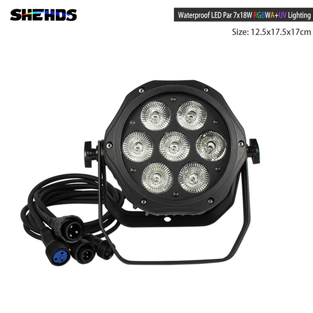 SHEHDS LED 7x12W RGBW /7x18 RGBWA+UV Waterproof Par Lighting For Outdoor Stage Night Club DJ