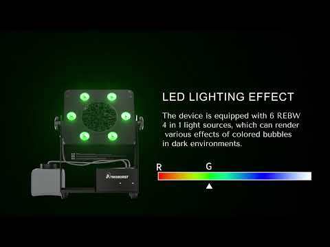 SHEHDS ATMOBURST 90W Bubble Machine with LED 6x4W RGBW Large Foam Output Adjustable Angle For Concert Gig Bar