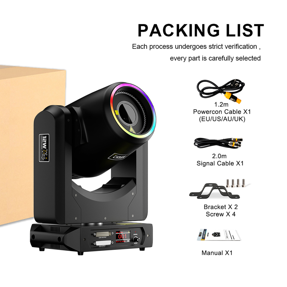 SHEHDS Constellaser 12W Moving Head Laser Light With Ring Effect For Club Wedding Party