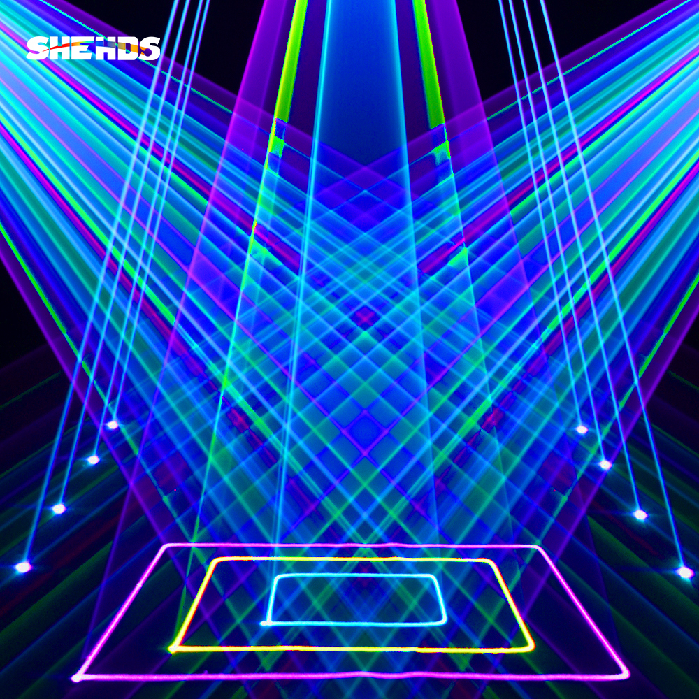 SHEHDS 12W Waterproof RGB Animation High Power Laser Light For Wedding DJ Club Theater Performance Stage