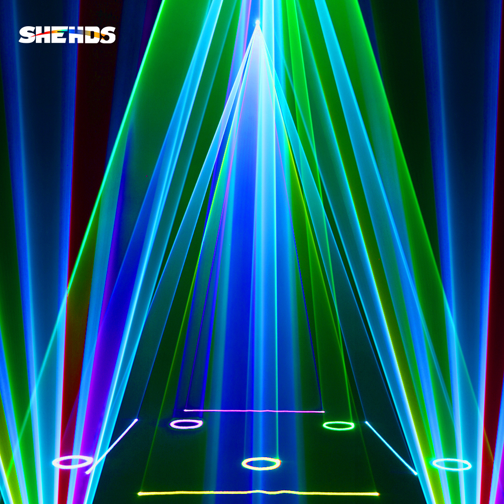 SHEHDS 12W Waterproof RGB Animation High Power Laser Light For Wedding DJ Club Theater Performance Stage