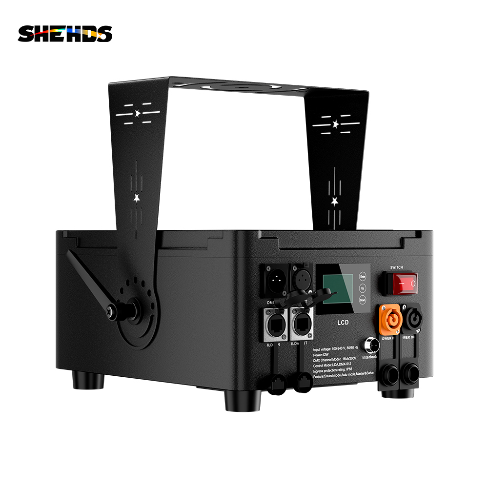 SHEHDS 12W Waterproof RGB Animation High Power Laser Light For Wedding DJ Club Theater Performance Stage