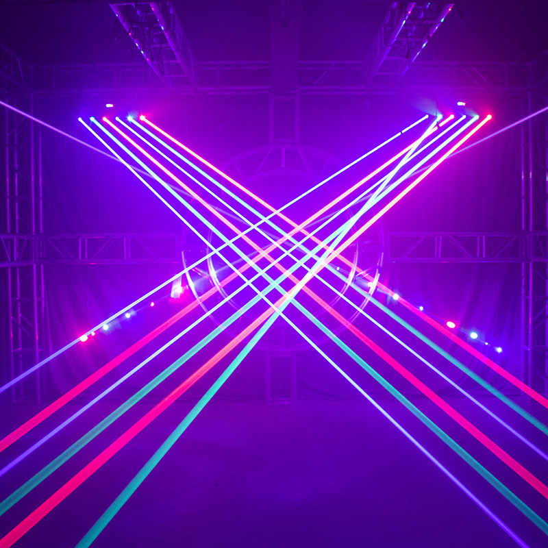 Laser Moving Bar 6x500mw 6 Eyes RGB Stage Effect Beam Moving Head Lighting DJ Party Disco Wedding Stage