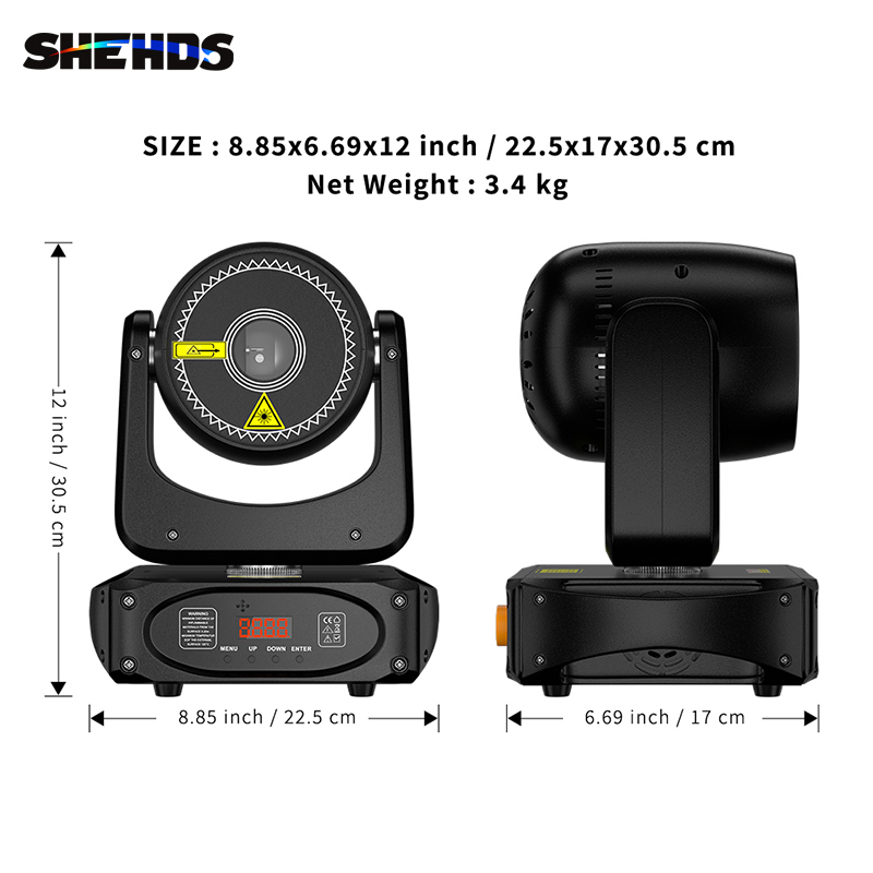 SHEHDS Laser 3W Moving Head Laser Light for Performance Stage Wedding DJ Nightclub