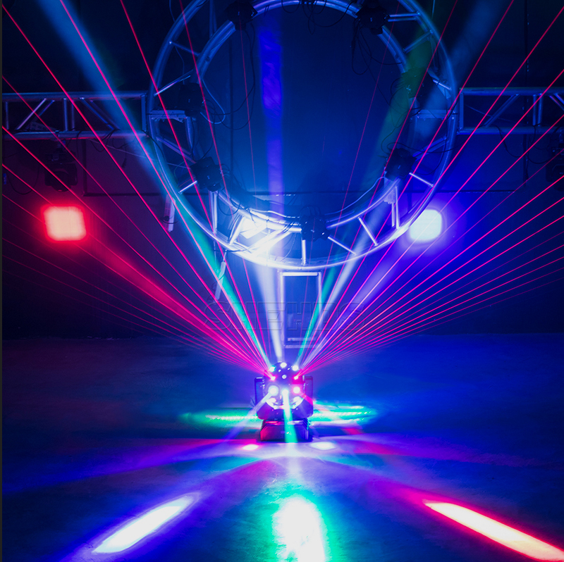 SHEHDS New High Brightness 16X3W LED Football Moving head light 3in1(Beam&Laser&Strobe) Lighting Red and Green Laser For Disco Gig Dj