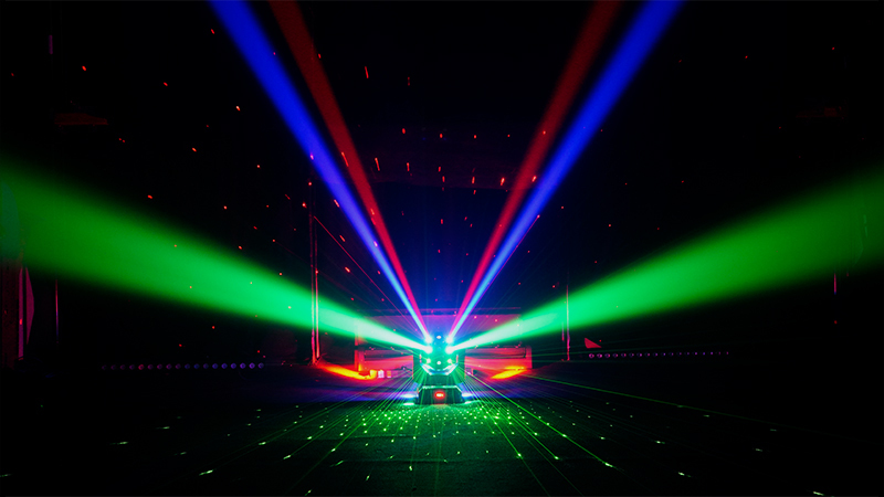 SHEHDS New High Brightness 16X3W LED Football Moving head light 3in1(Beam&Laser&Strobe) Lighting Red and Green Laser For Disco Gig Dj