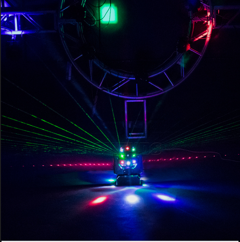 SHEHDS New High Brightness 16X3W LED Football Moving head light 3in1(Beam&Laser&Strobe) Lighting Red and Green Laser For Disco Gig Dj