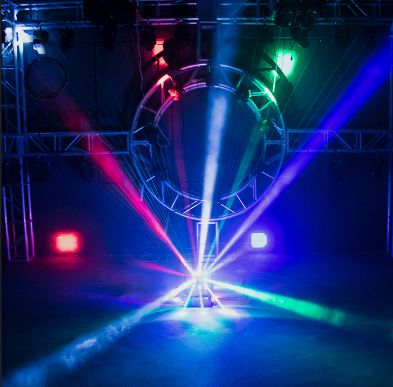 SHEHDS New High Brightness 16X3W LED Football Moving head light 3in1(Beam&Laser&Strobe) Lighting Red and Green Laser For Disco Gig Dj