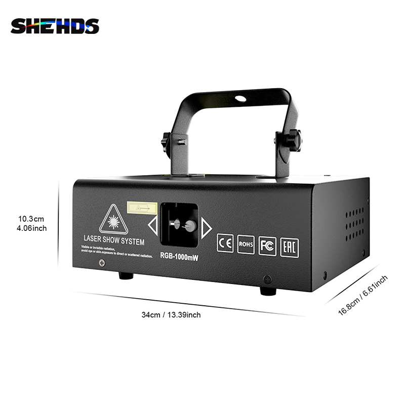 SHEHDS New 1W RGB Scan Pattern Laser For Performance Stage DJ Nightclub Wedding