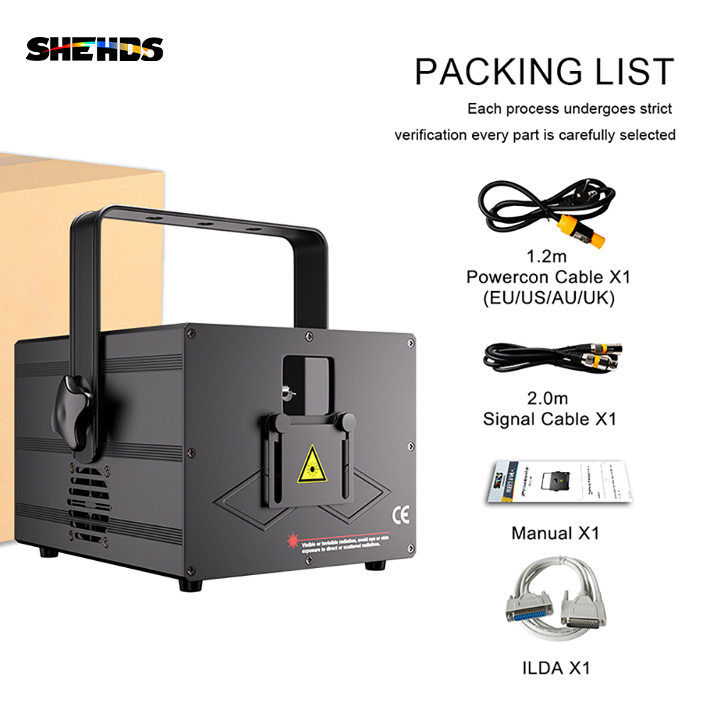 SHEHDS Full Color 3D Effect 3W RGB Laser Scanner Lights For  DJ Party