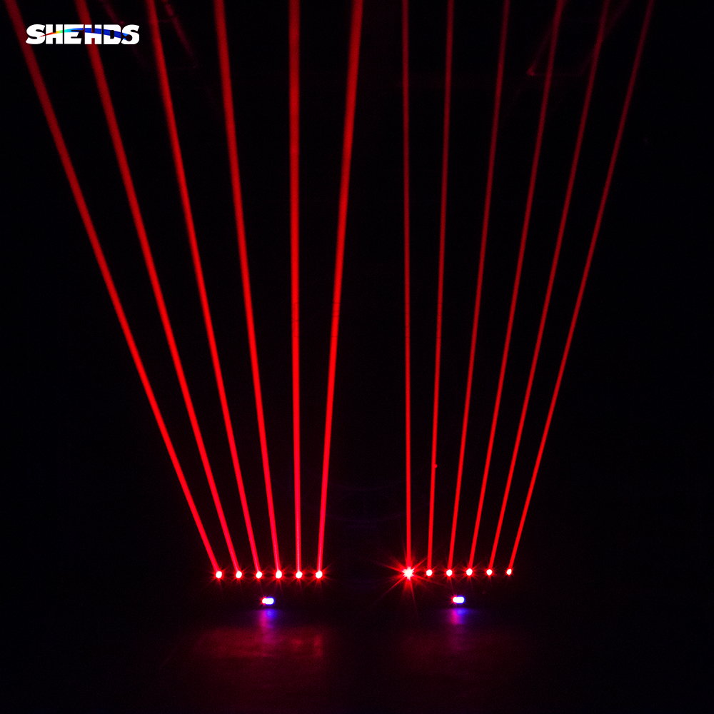 SHEHDS New Laser Moving Head 3000mW RGB 3in1 DMX Scanner Laser Light 6 Head Full Color For Party Disco DJ Bar