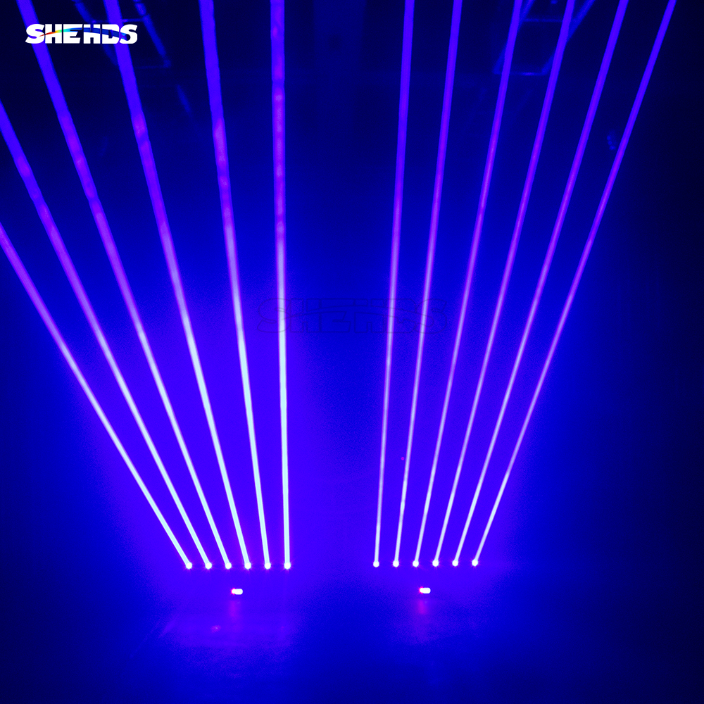 SHEHDS New Laser Moving Head 3000mW RGB 3in1 DMX Scanner Laser Light 6 Head Full Color For Party Disco DJ Bar